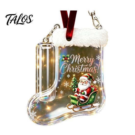 Personalized Cash Gift Holder Christmas Stocking Money Holder, Clear Clip Ornament for Tree Festive Box Hanging Decor, Transparent Bill Display