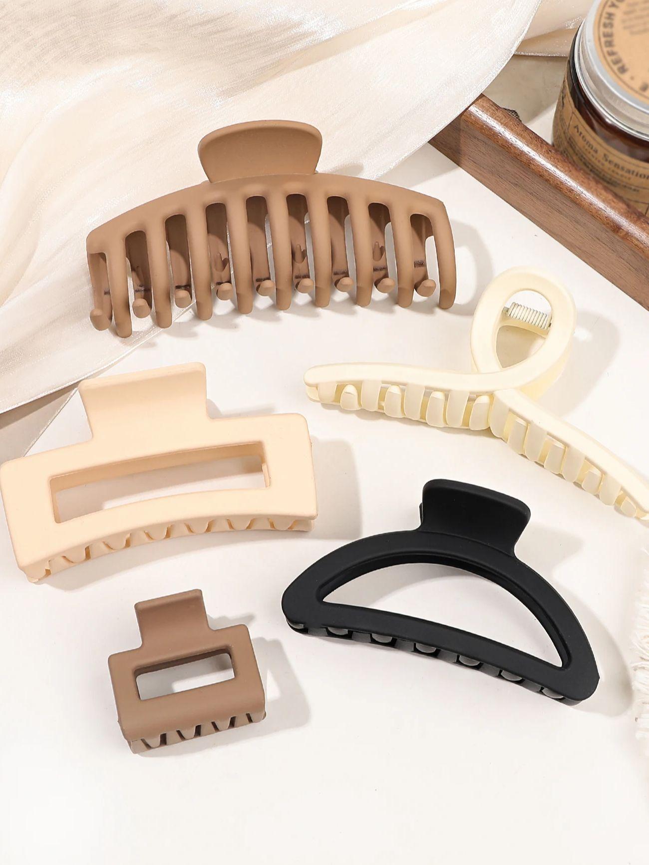 

Набор из 5 зажимов-когтей - зажимы-когти для густых волос - аксессуары для волос для женщин - Нейтральные цвета