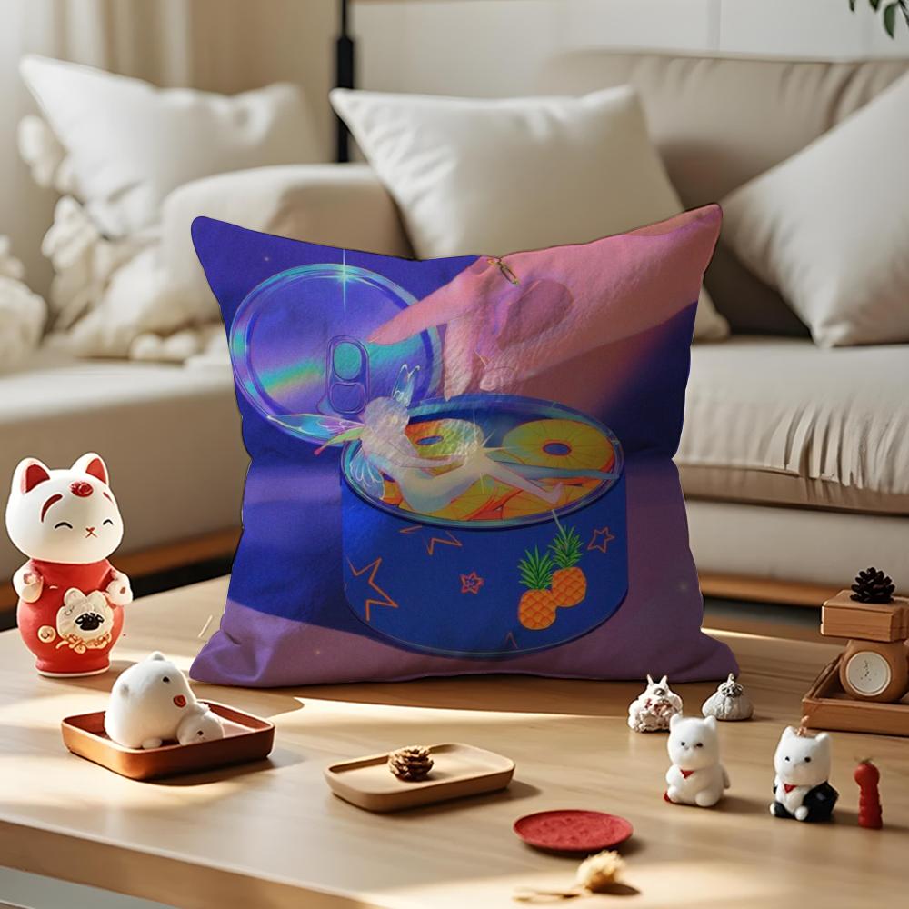 Neon Dream Cushion Cover Anti-dustmite Pillowcase Invisible Zipper Silky Short Plush Sofa Cushion Cover
