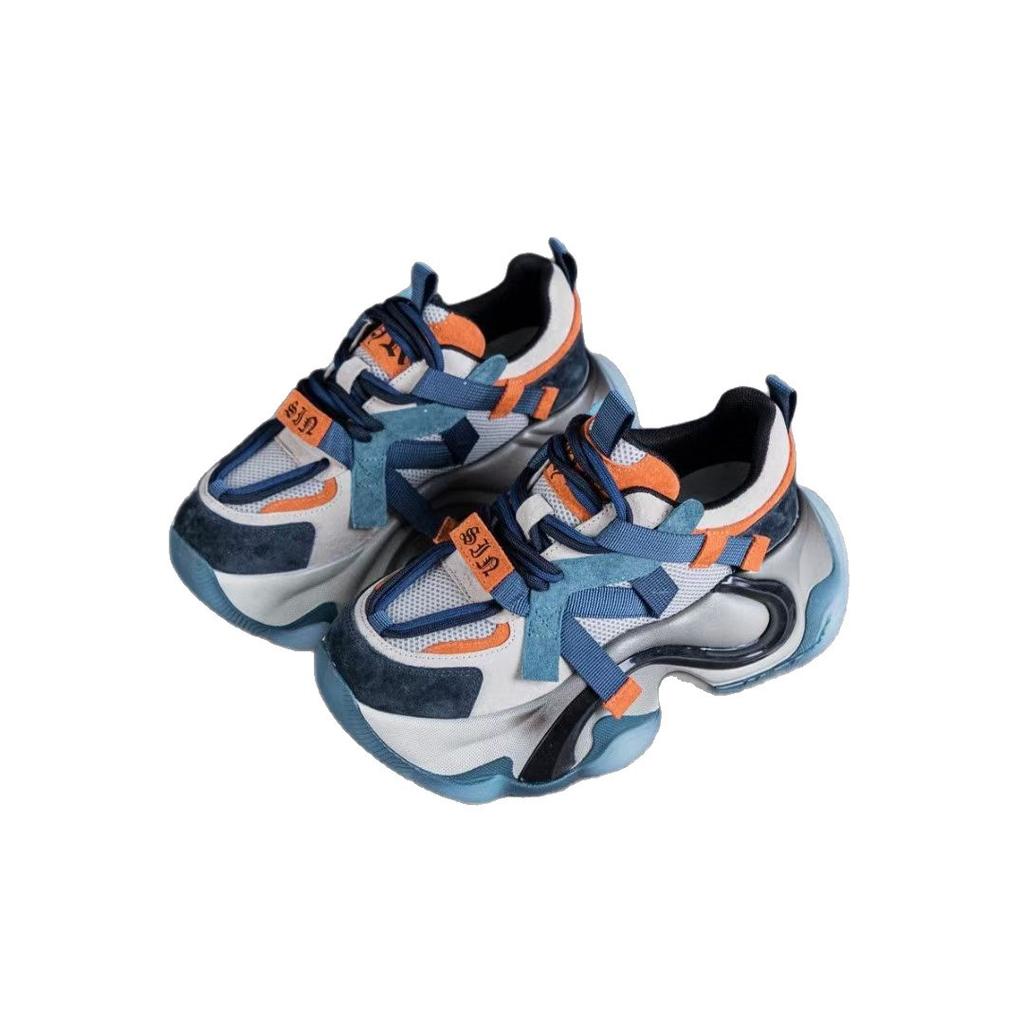 European station dad shoes women's ins trendy autumn 2025 new retro platform leather versatile height-increasing casual shoes