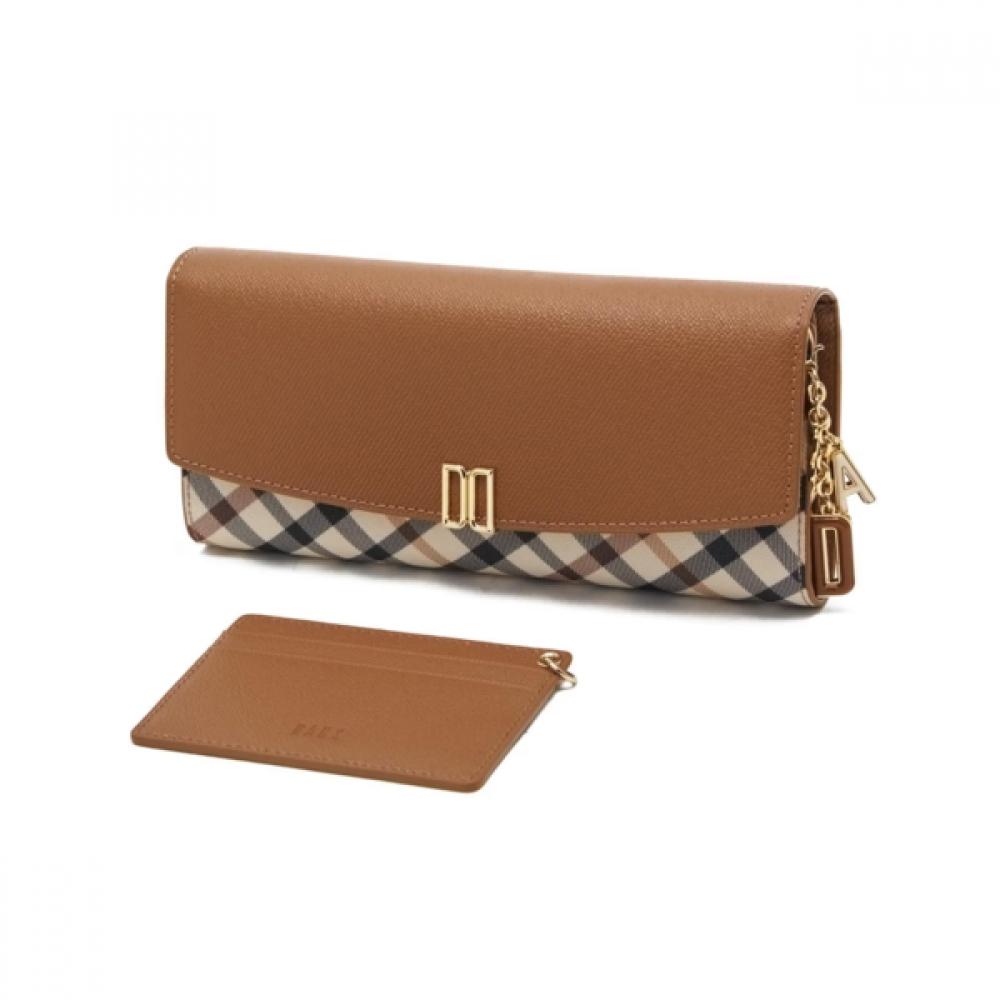 Daks Brown Check Dd Logo 3 Fold Long Wallet Dcwa6f421w2