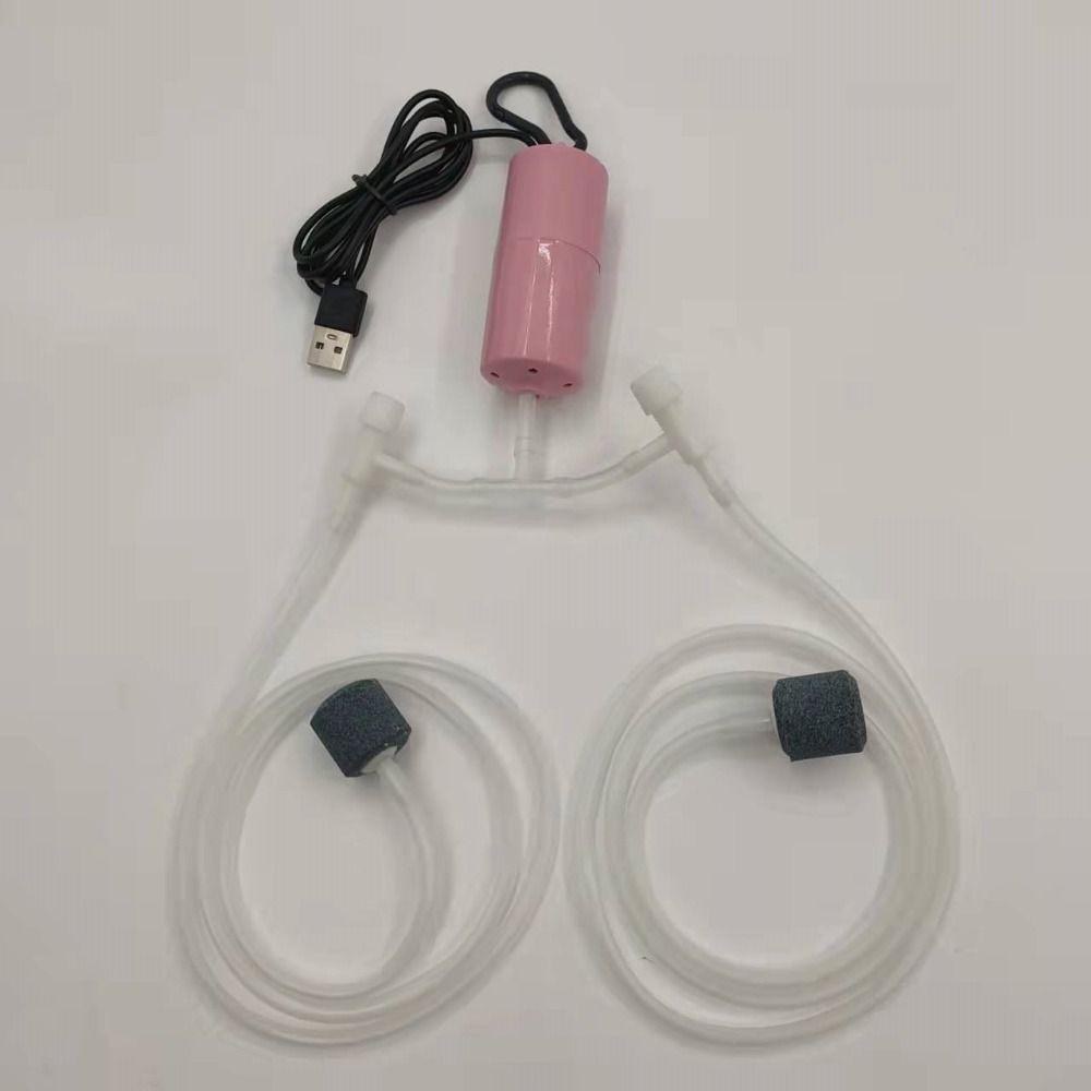 Ultra Quiet Aquatic Terrarium Filter Double Hose Small Oxygen Pump Oxygen Aerator  Aquarium