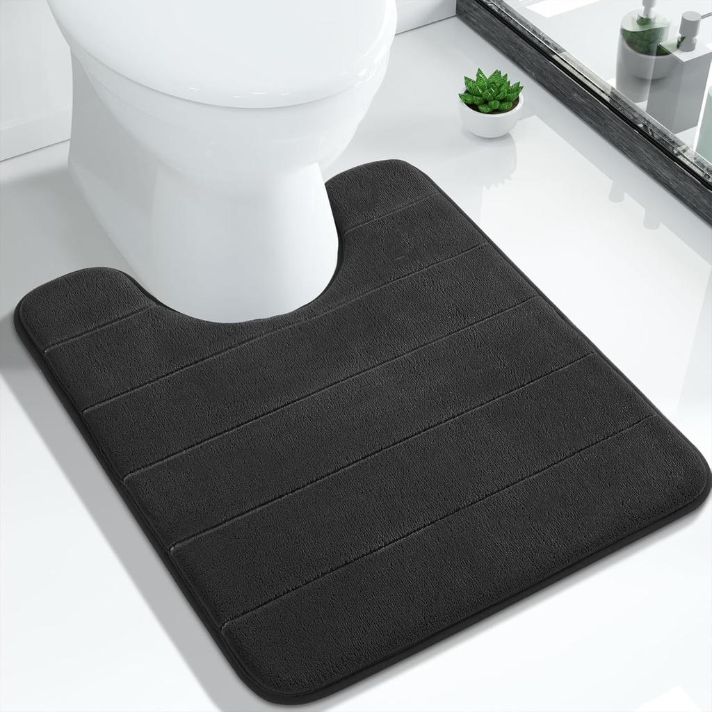U-Shape Bathroom Mat 50x60CM Ultra Absorbent Memory Foam Bath Mat Non-Slip Toilet Mat for Bathroom Floor Home Decoration