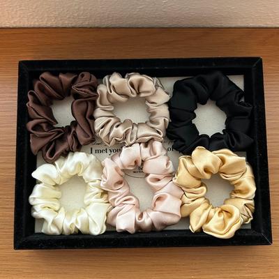 Kobiety 100% Czysty Jedwab Morwowy Gumka do Włosów Białe Jedwabne Scrunchies Dziewczynki Elastyczne Gumki do Włosów Jednokolorowy Jedwabny Chouchou