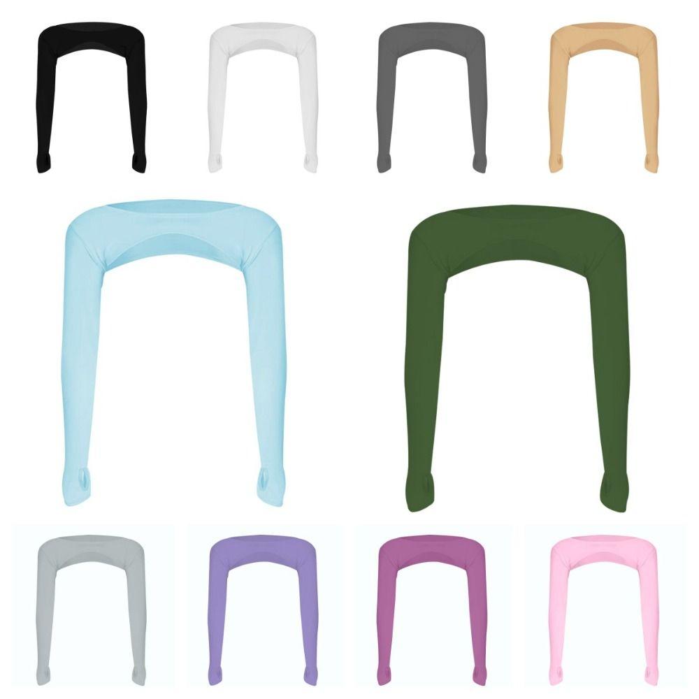 UV Protection Sunscreen Arm Sleeves Solid Color Long Sleeves Shawl Summer Ice Silk Sleeves Golf
