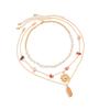 Set of 3 Layered Sun Crystal Pendant Necklace Women Bohemian Style Neck Jewelry Suitable for Fashion Enthusiasts