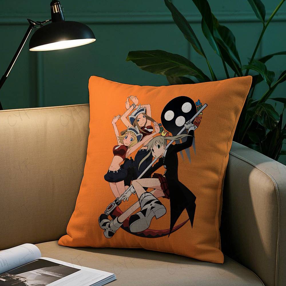 Short Plush Material Pillowcasehot Anime S-Soul Eaters Pillow Case Custom Printed Brushed Fleece Pillow, Baby Skin-Touch, Eco-Fr