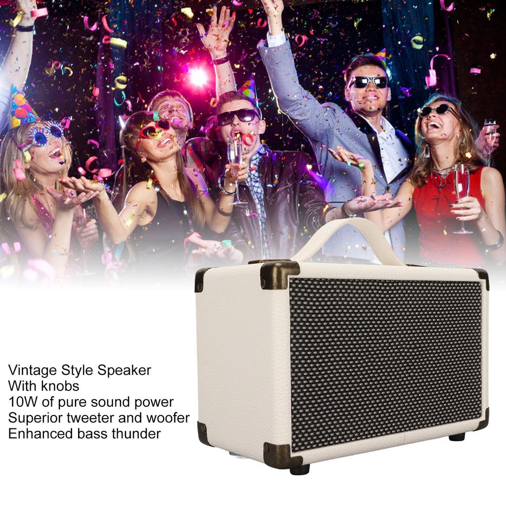 Vintage   Spker Multifunction M3 Lther Hvy Bass Knob Control Portable Wireless Spker for Outdoor Party