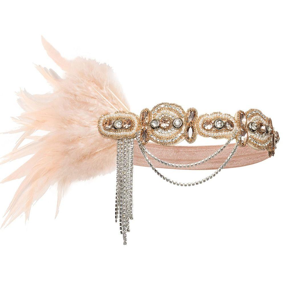 Vintage Cosplay Dress Headwear Fascinator Gatsby Headpiece Retro Masquerade Hair Band  Halloween