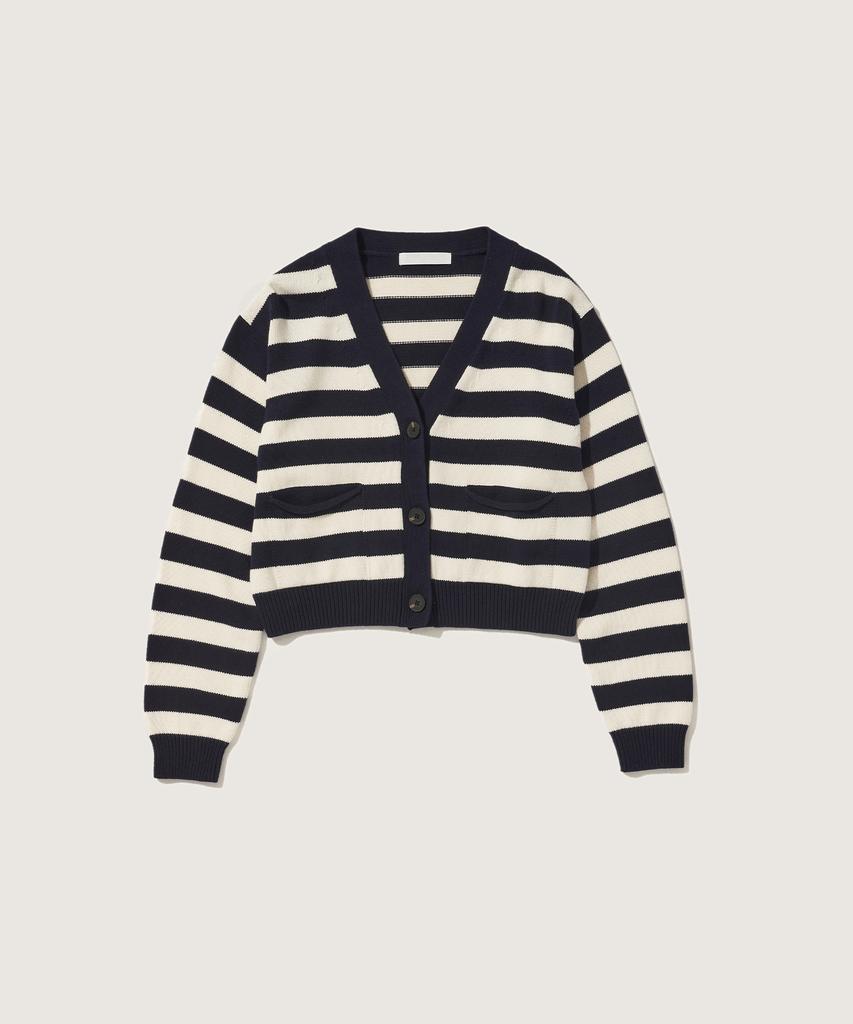 Plac Women Striped Knit Cardigan Navy