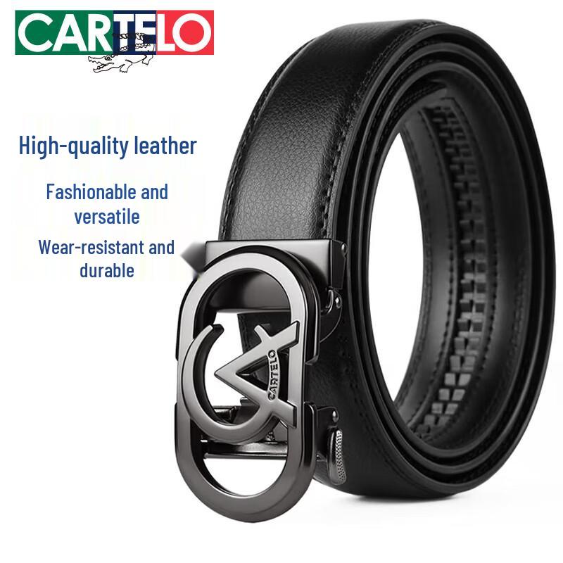 Cartelo Crocodile Men s Automatic Buckle Leather Belt 120cm (Trimmable)