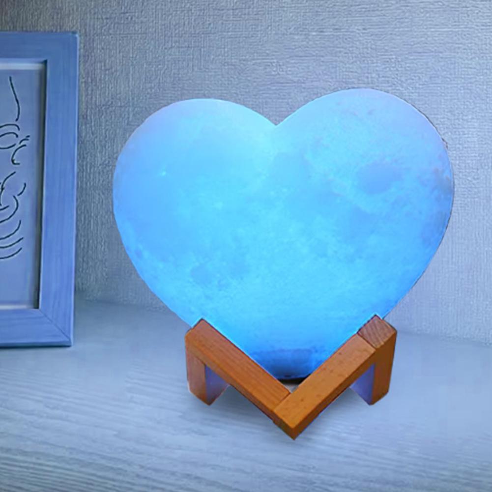 Heart Shaped Night Light Vinyl Lamp Touch Control 16 Color Changing LED Mood Light Remote Creative Home Bedroom Decor Gift