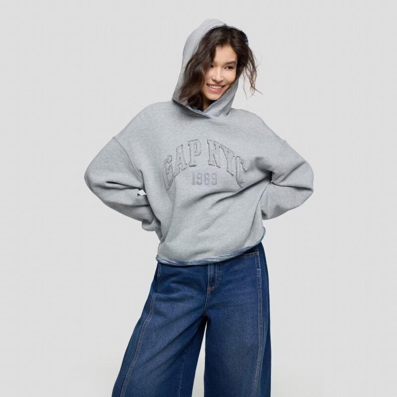 Gap Women's American Vintage Logo Patch Hooded Sweatshirt