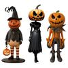 Saisonale Bauernhaus-Dekoration Kürbis-Hexe Figur, Gruselige Halloween-Statue mit Laterne, Harz Herbst Tisch Vintage Gotisch für Tischplatte Kaminsims Regal