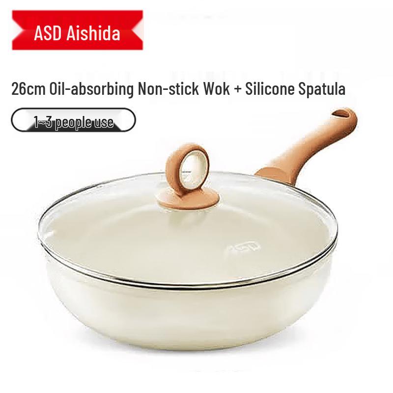 ASD Non-stick Deep Wok with Silicone Spatula