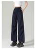 Damen 2025 Sommer Marineblau Weitbeinige Fallschirm-Cargohose