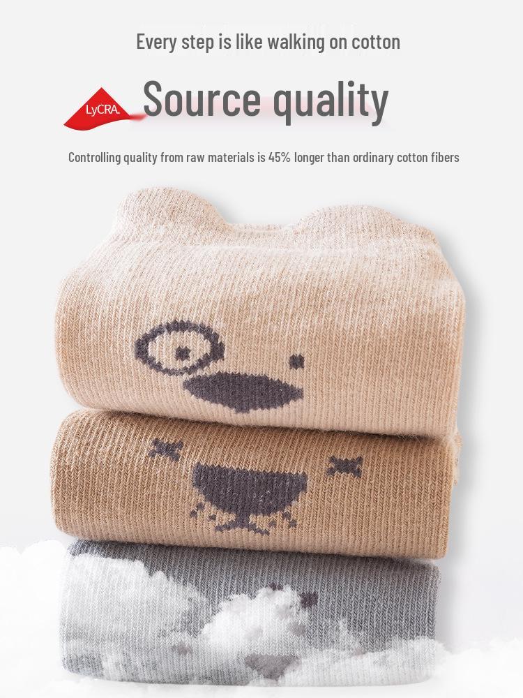 25 New Spring Children's Combed Cotton Non-Slip Cartoon Ankle Socks