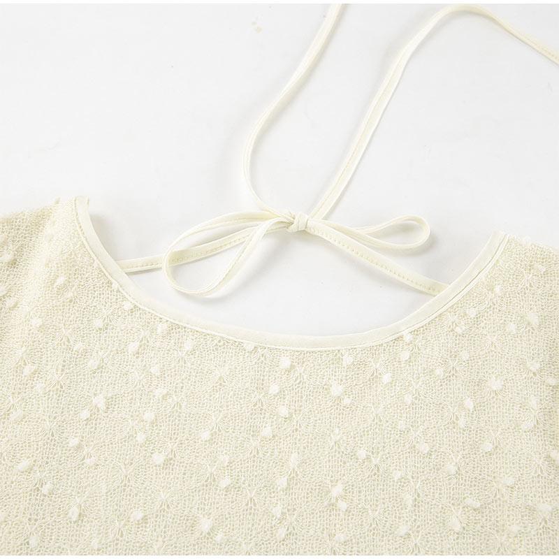 Elegant Backless Slim Dress Women Lace Up Round Neck Long Sleeved Dresses Summer High Waist Fashion Pullover Mini Short Dress