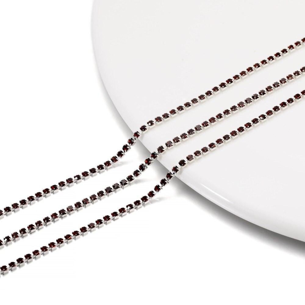 

1-метровий ланцюжок зі стразами, срібна основа, скляні стрази, барвисті оздоблювальні ланцюжки для чашок для намиста своїми руками, аксесуари для виготовлення прикрас