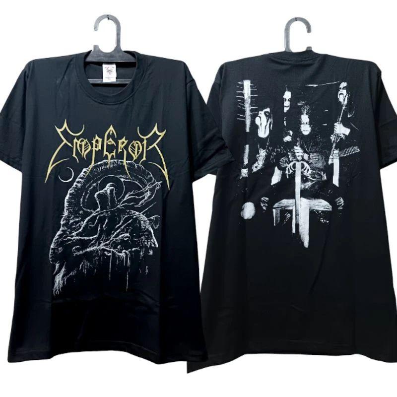 Gothic Punk Rock Tops GORGORTH Black Metal Tshirt Cotton Short Sleeves Print Casual Loose Streetwear Vintage T Shirts Unisex