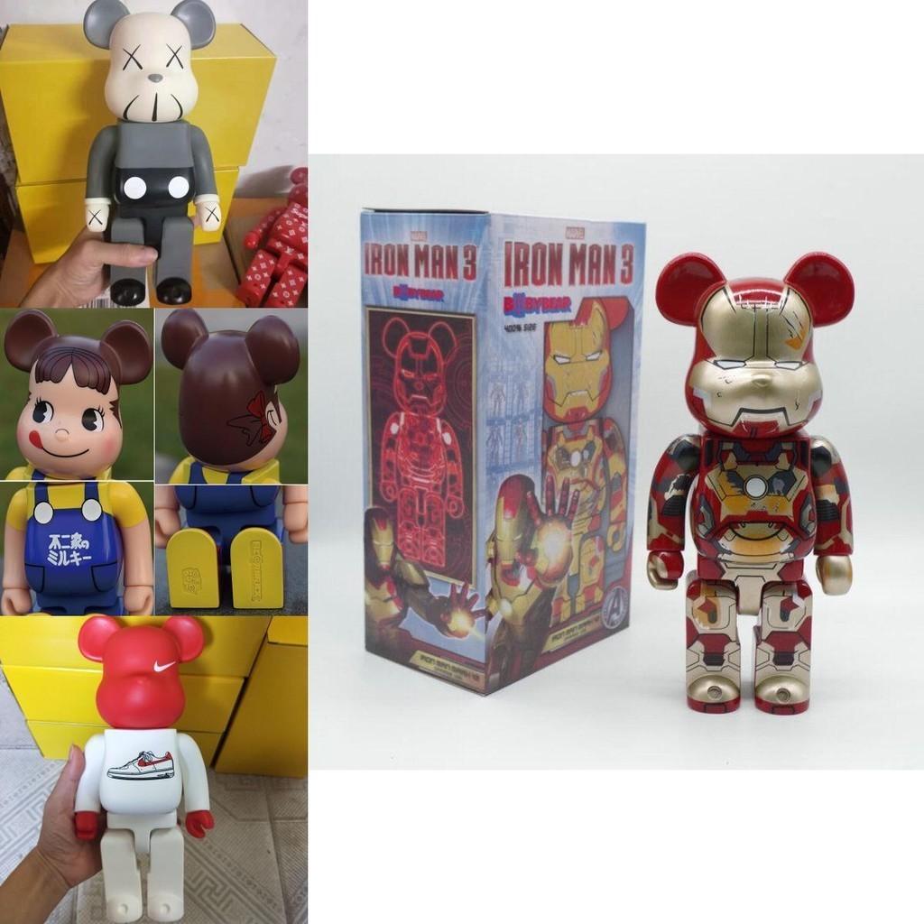 Trendy Bearbrick 400% Action Figure Peko Iron Man For Unique Collection Display