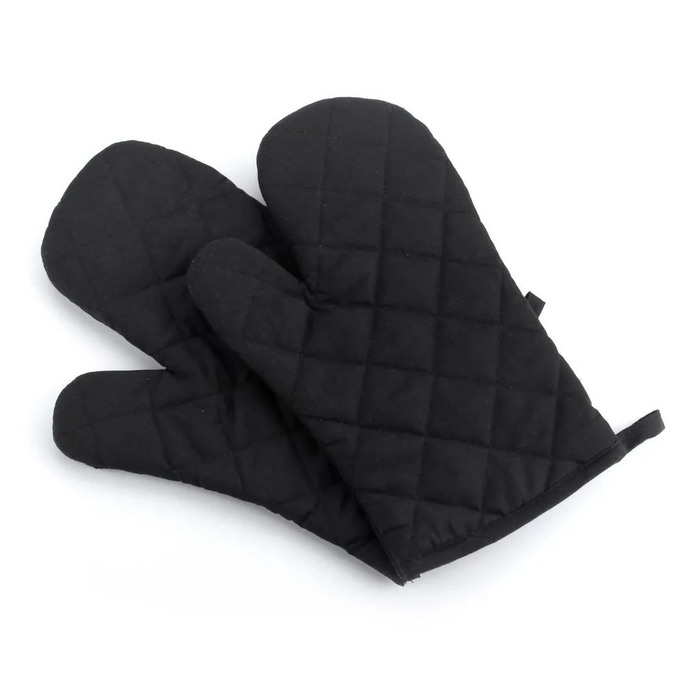 Solid Color Quilted Microwave Oven Ironing Heat Insulation Heat Resistant Non-slip Gloves Kitchen Oven Baking