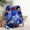 Custom Name Huggy Wuggy Theme Printed Blanket - Perfect for Couch, Bed, Travel & Outdoor Use | Machine Washable, Cozy & Durable.