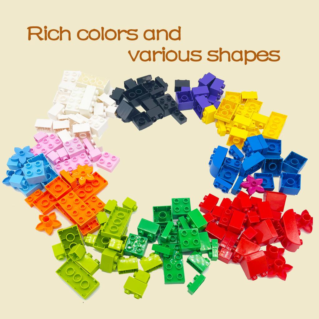 Big Blocks Bulk Building Bricks Set for Kids Toddlers 186piece Creative Gifts for Girls Boys Compatible Duplo Animal Toys