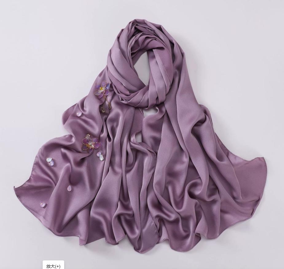 Fashion Hijab With Diamonds Flowers Muslim Scarf Shawls Solid Headscarf Wraps Ramadan Eid Hijabs Headband Turban