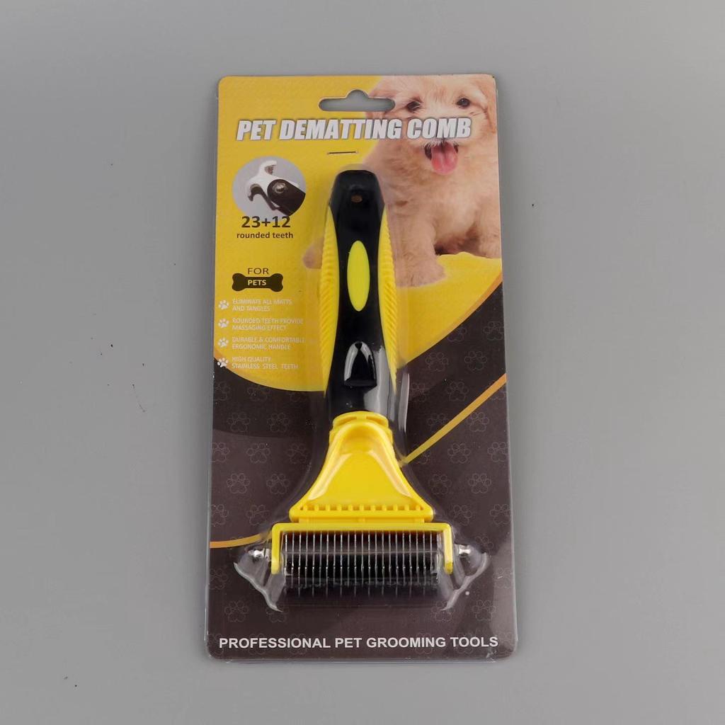 Double-Sided Pet Comb & Knot Rake for Dogs & Cats