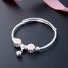 Japonský stříbrný náramek S999 s leštěným povrchem pro ženy, módní a roztomilý náramek, studentský květinový olejový kulatý korálek, všestranný doplněk