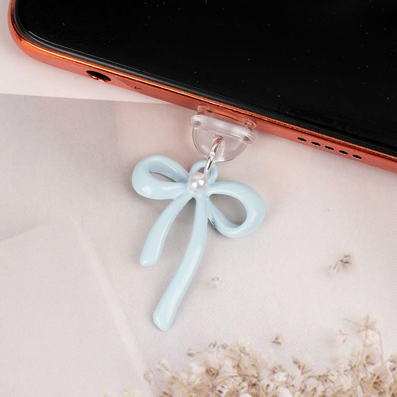 Phone Dust Plug Pendant For Type-C Port Cute Bow Mobile Phone Dust Plug Charging Port Protector Anti-Dust Plug Cover