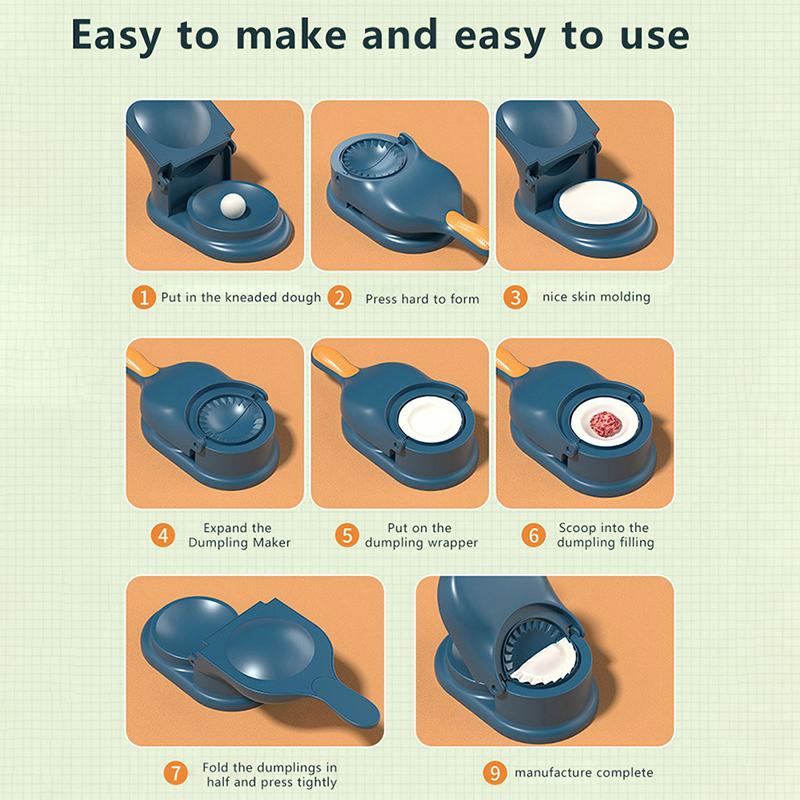 2 v 1 Výrobník knedlíků DIY sada Lis na těsto Ruční Úsporný Ravioli Empanadas Těsto Vykrajovátko Stroj Kuchyňské pomůcky