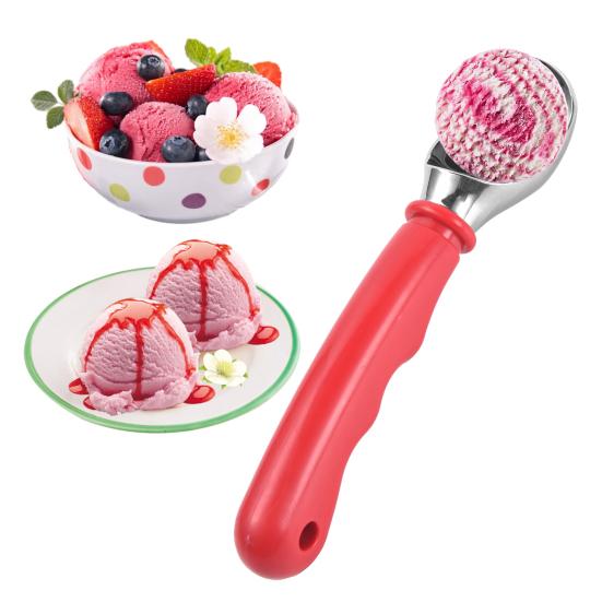 

Ложка для мороженого с нескользящей ручкой, прочная металлическая ложка для йогурта, мороженого, сорбета, шариков из дыни, кухонный инструмент для дома, на открытом воздухе чёрный