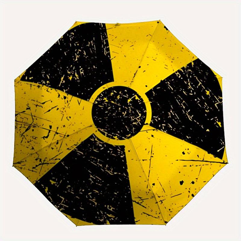 1pc Radioactive Symbol Automatic Opening/closing umbrella, Compact Travel Umbrella - - Festive Accessory, Sturdy Ribs yy250807061