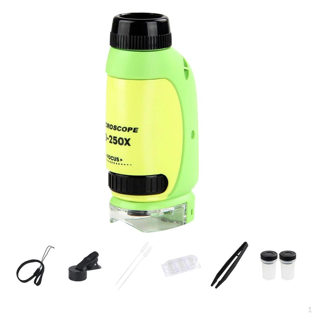 Children Microscope Handheld Set Sensory Toy DIY Science Toys 120x Optical