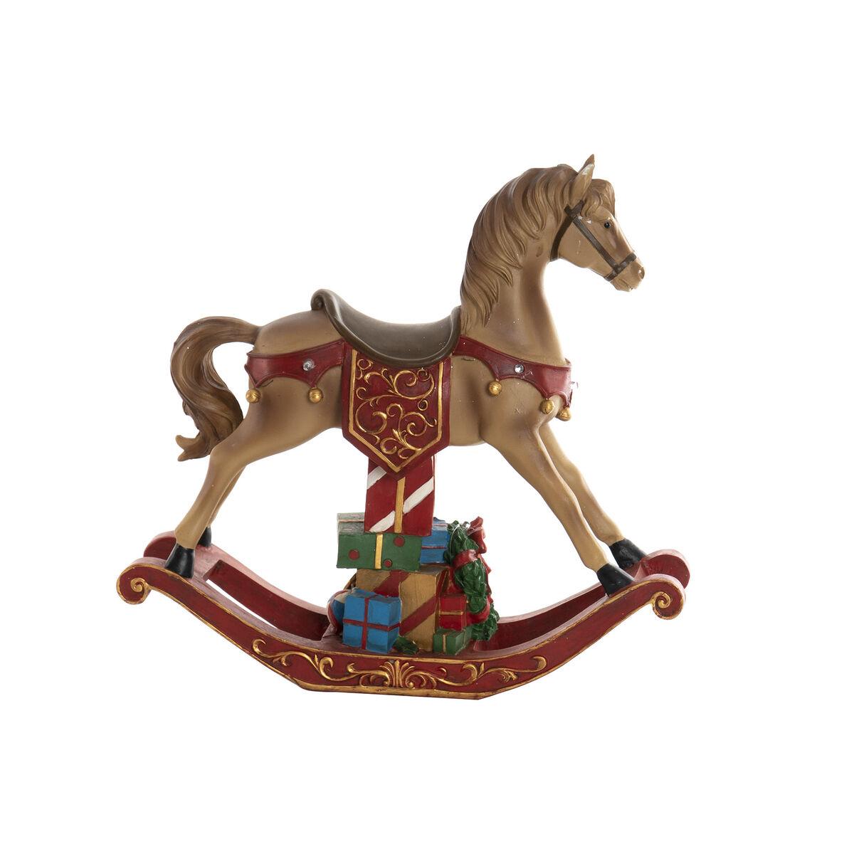 Boule de Noël DKD Home Decor Marron Rouge Résine Cheval 34 x 10 x 32 cm (3 unités)