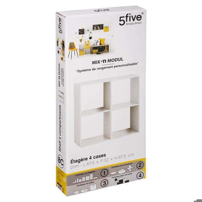 5five - étagère 4 cases "mix n' modul" blanc