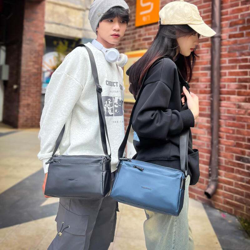 Lightweight Nylon Multi-Layer Shoulder Bag Commuter Crossbody Bag