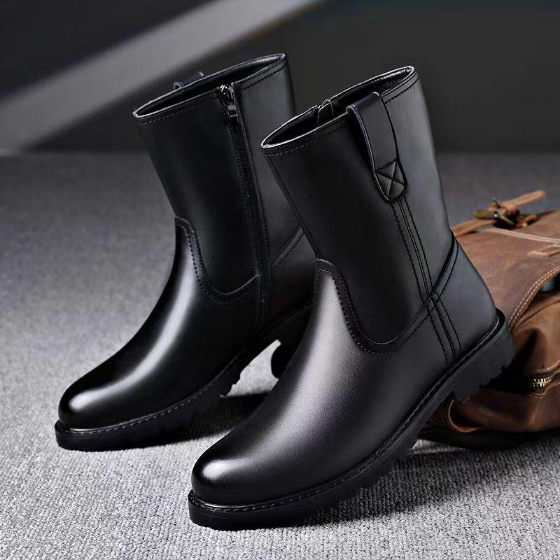 Fashion italian  designer boots for men luxury fashion original leather shoes stage nightclub high motorcycle boot chelsea botas