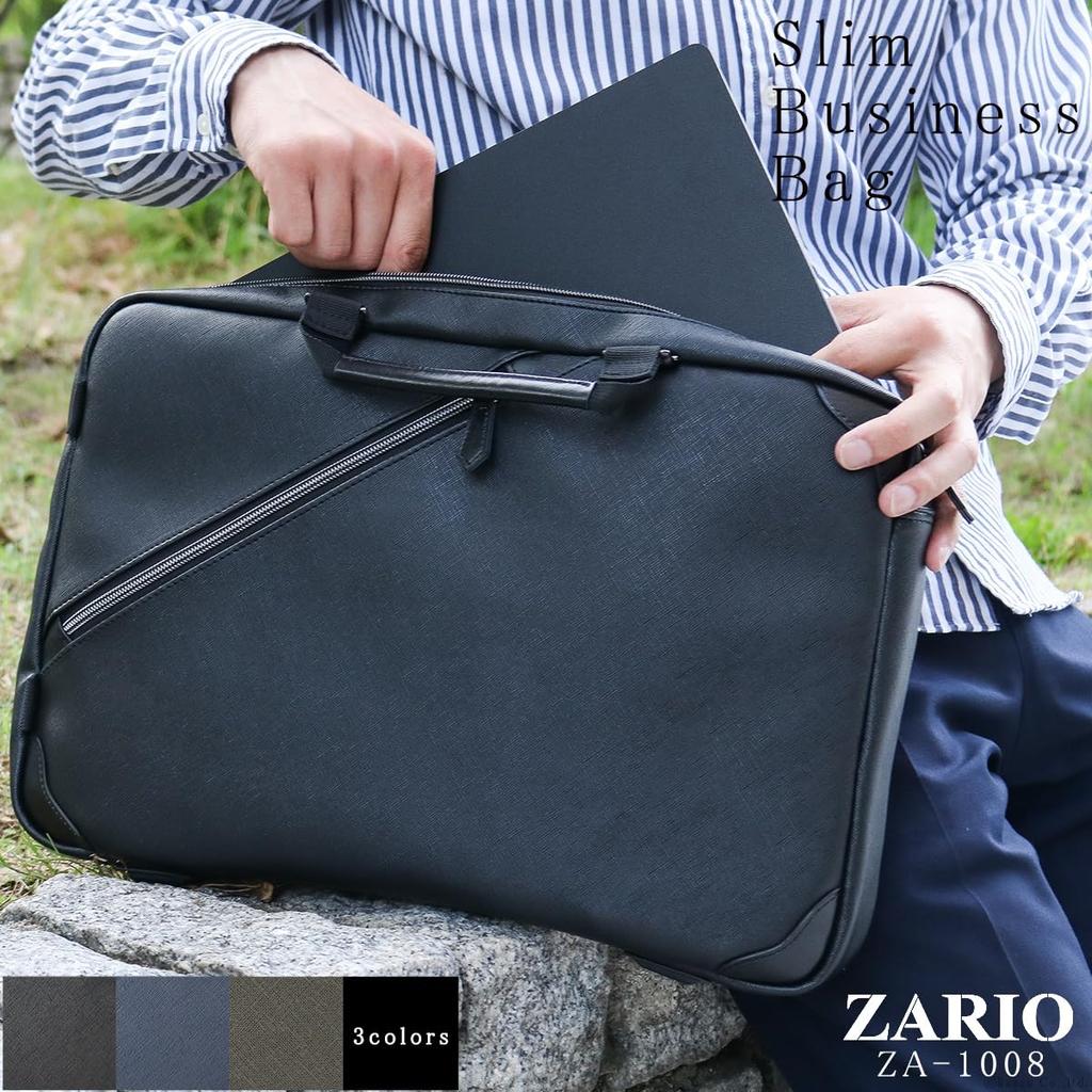 Bolsa de Negócios Masculina Zario, Tamanho A4, Couro Sintético Estilo Saffiano, Mochila de Negócios Versátil 2 Vias para o Dia a Dia [ZA-1008] (Marinha)