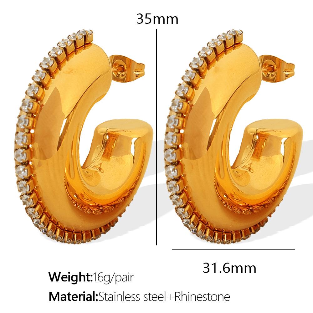 European and American Internet celebrities ins personality ring C type trend simple Epoxy earrings