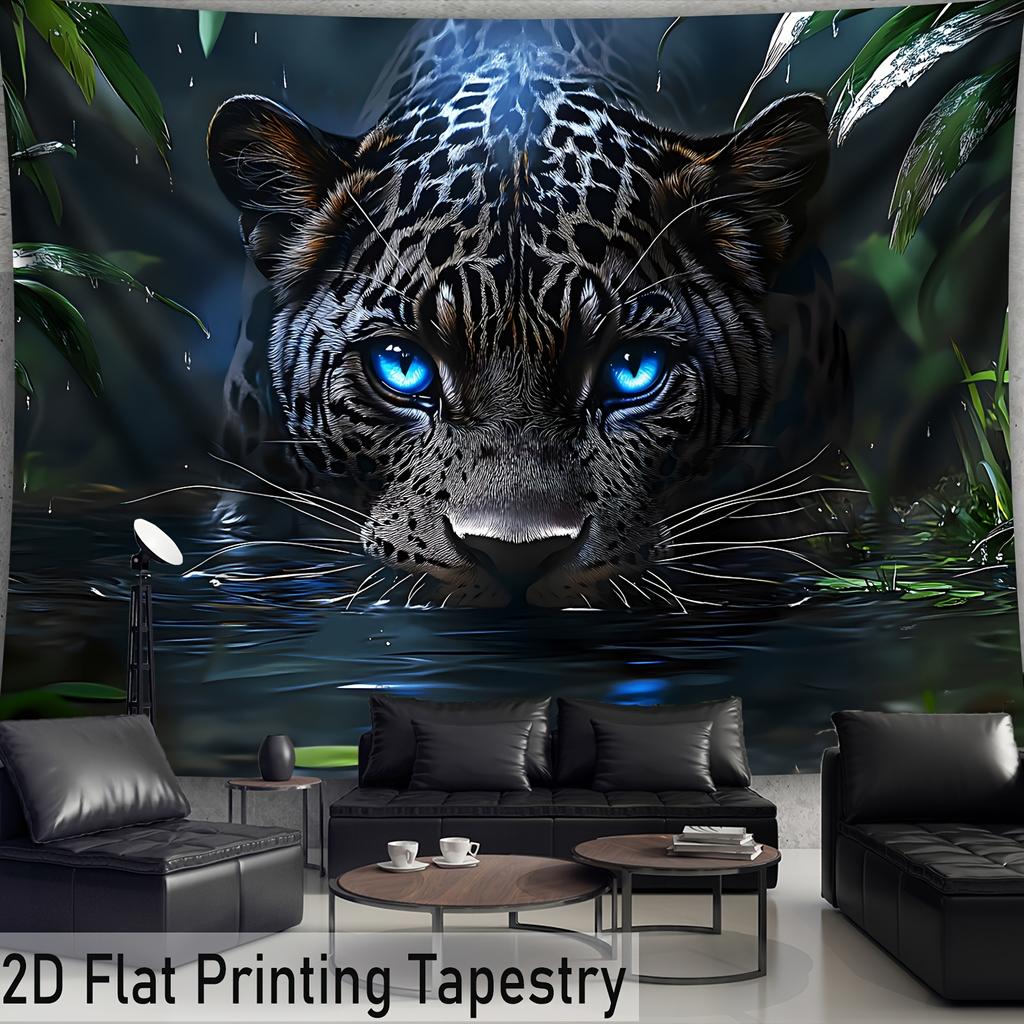 1Pc Aquatic Tiger Dive Tapestry Wall Hanging, Decorative Fabric Poster for Bedroom, Living Room, Dorm & Home Decor