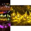 Bezaubernde Halloween LED Lichterketten mit skurrilen Kürbissen, Spinnen und Skeletten für festliche Fensterdekoration