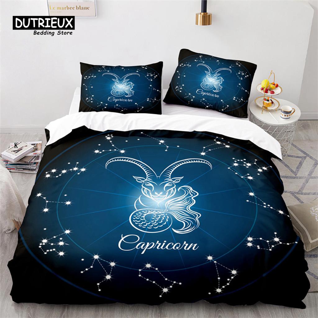 Twelve Constellation Bedding Set For Kids Child Girls Boys 3D Print Cancer Duvet Cover Mystery Galaxy Comforter Cover Pillowcase