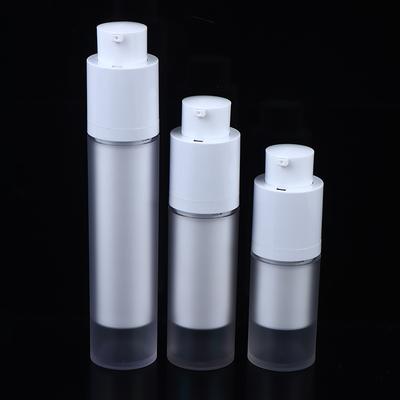 15/30/50Ml Vacuum Pump Bottles Frosted Clear Round Lotion Foundation Jar Rotating Lifting Lid Empty Travel Cosmetic Dispenser