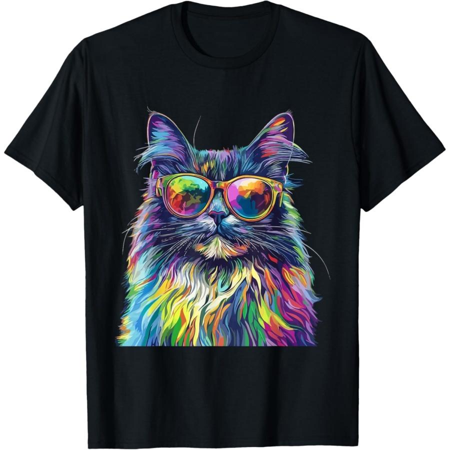 Maine Coon Cat Lover Wearing Pop Art Funny Maine Coon Cat T-Shirt XXXXXL чёрный