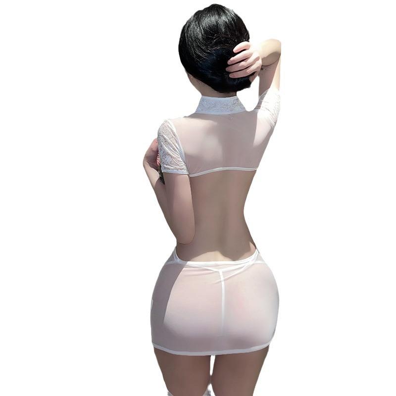 Sex underwear sexy classical perspective cheongsam seduction passion backless nightdress uniform suit