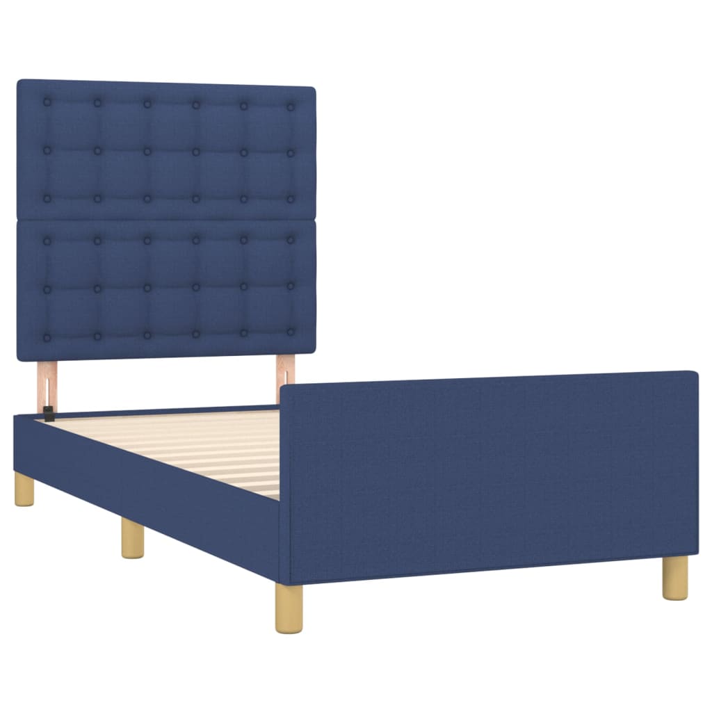 Vidaxl Bed Frame Without Mattress Blue 90X200 Cm Fabric