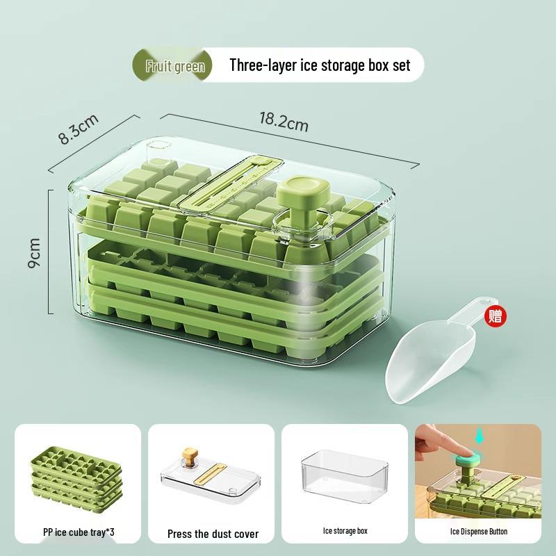 Food-Grade Ice Cube Mold with Lid for Homemade Ice Storage